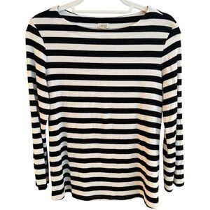 L'AGENCE Black and White Striped Long Sleeve Top